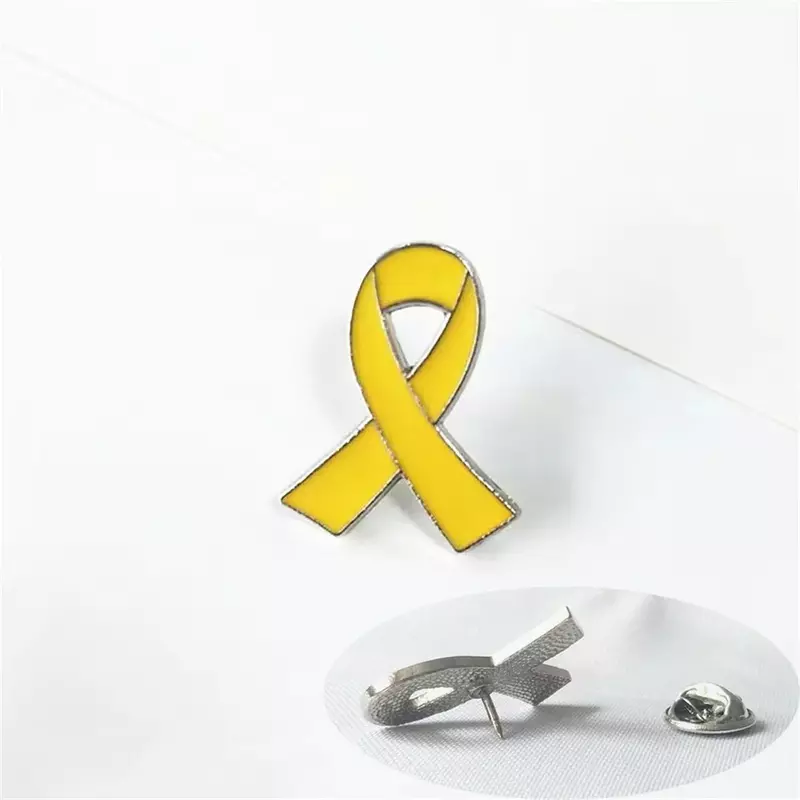 노란 리본 건강 피스 에나멜 핀, 유방암용 빨간 희망, 기대치 방지, 안전한 귀환 배지 브로치, 가족용