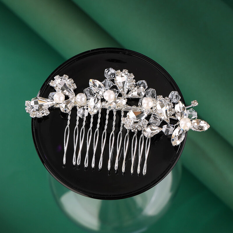 Свадебная жемчужная расческа для волос свадебная тиара с кристаллами Свадебная шпилька для волос украшение для волос для женщин и девочек