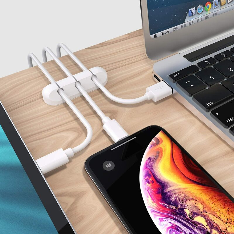 Silicone USB Cable Organizer Cable Winder Desktop Tidy Management Clips Cable Holder for Mouse Headphone Wire Organizer