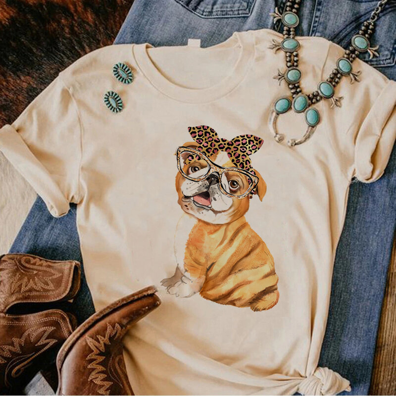 T-shirt Pug Streetwear Mulher, Girl Clothes, manga