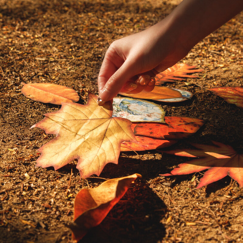 Mr.Paper-papel decorativo para hojas de otoño, Material decorativo para hojas de 20 piezas