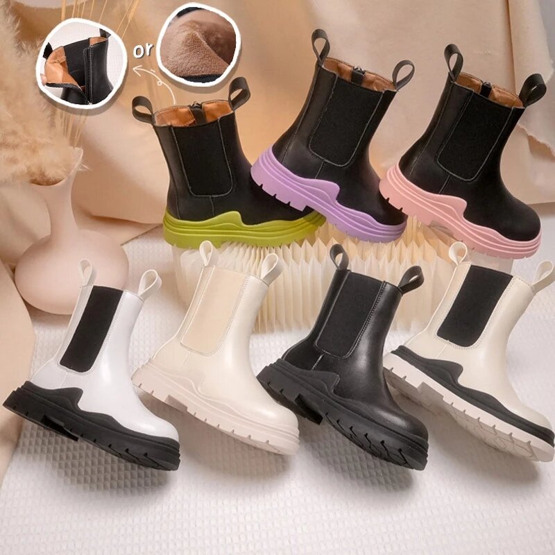 Girls boots children's smoke boots 2022 autumn and winter new Chelsea shoes big boys  boots