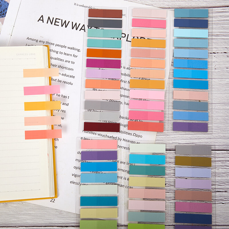 1set di schede indice fluorescenti trasparenti a colori nota adesiva per animali domestici per adesivi per pianificatori di pagine forniture per studenti delle scuole per ufficio