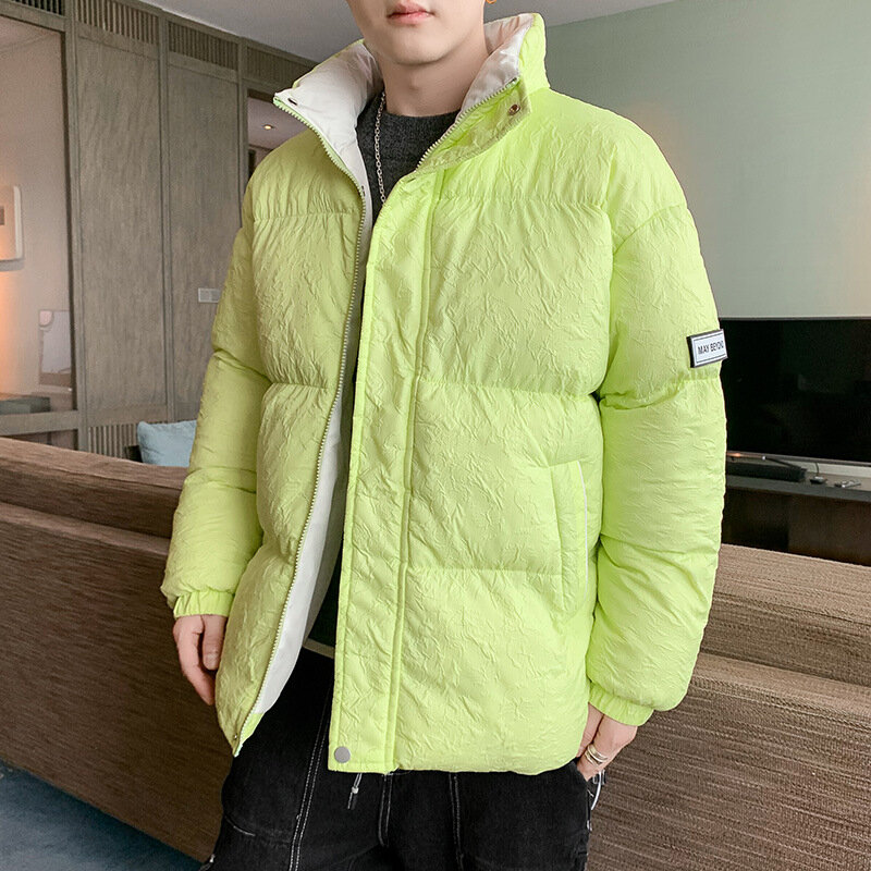 Мужская хлопковая куртка с воротником-стойкой, свободная утепленная парная куртка, зимний пуховик, 2022