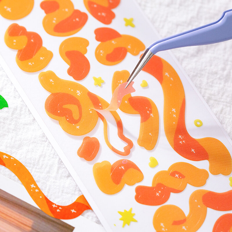 2 Sheets Cute Rainbow Ribon Bow PET Paper Decorative Adhesive Stickers Scrapbooking School Supplies