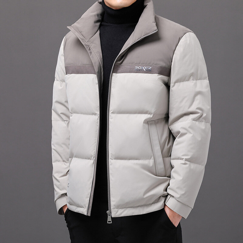 Bloa 2022 Mantel Bulu Angsa Putih FASHION Baru SOLID Setengah Panjang untuk Pria Musim Dingin