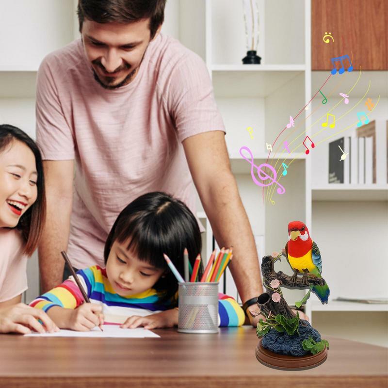 Jouet de perroquet électrique pour enfants, jouets d'oiseaux, voix, animal solitaire, décoration de bureau et de maison, ornement, anniversaire