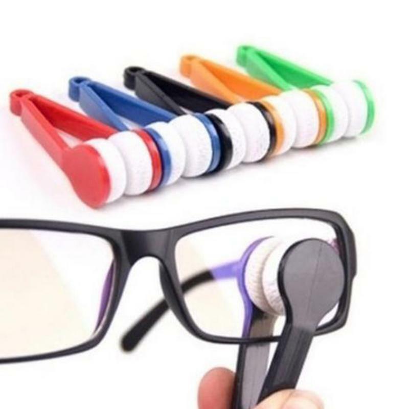 1 Stuks Multifunctionele Draagbare Mini Bril Brillenglas Reiniger Wrijf Borstel Microfiber Bril Reiniger Schoonmaakborstelgereedschap