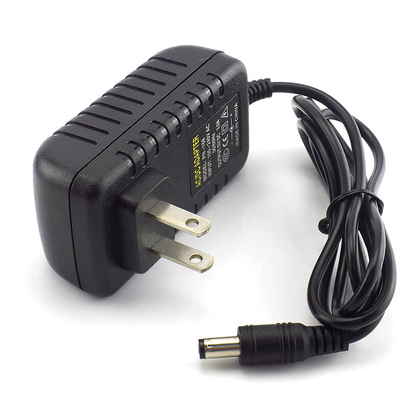 Adaptador de carregador de alimentação para Strip LED TV Box, UE e EUA Plug, Switch 5.5mm x 2.1-2.5mm, DC 5V, 3A, 3000mA, 100V-240V