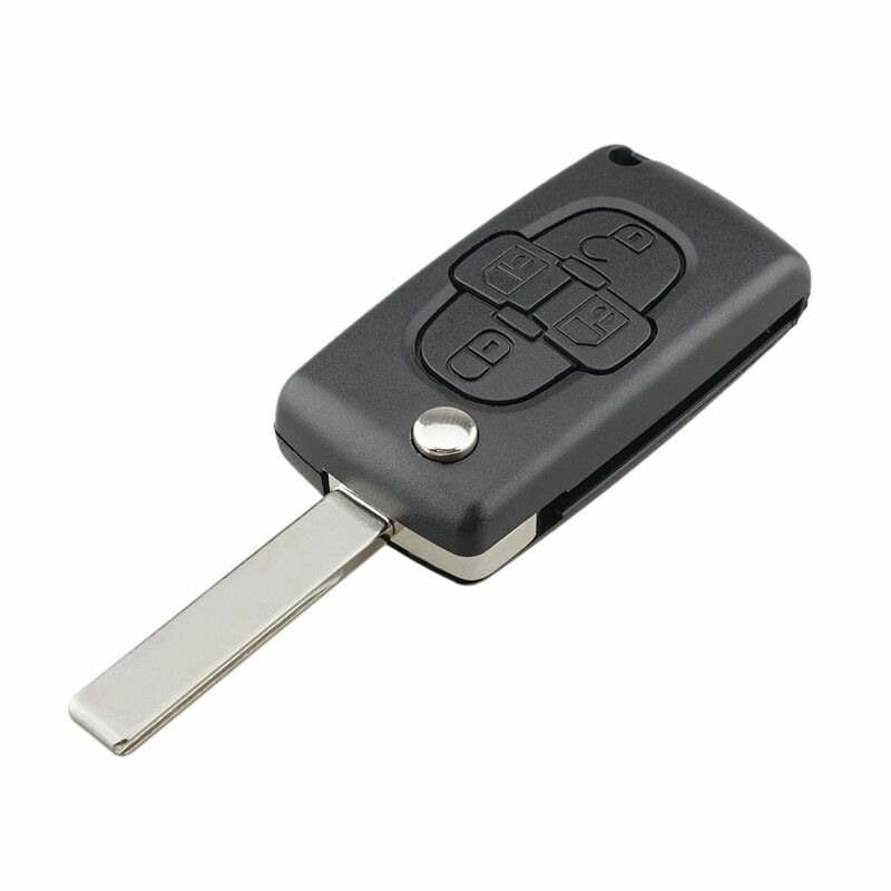 2024 New 4 Buttons Flip Floding Remote Key Fob Case Shell Fob   forPeugeot 1007  forCitroen C8 Uncut Blade With Groove CE0523