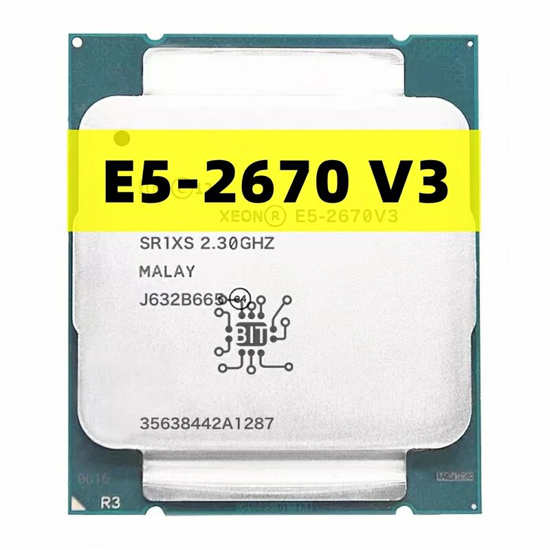 제온 CPU E5-2670V3, SR1XS X99, 2.30GHz, 30M, 12 코어 E5 2670 E5-2670 V3, LGA2011-3 프로세서 E5 2670V3