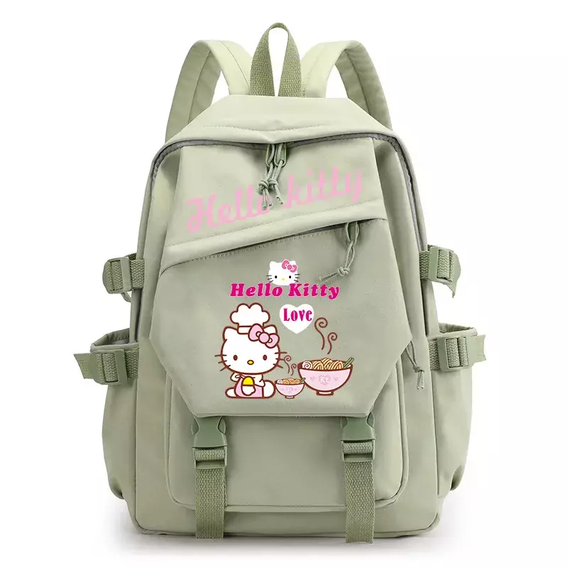 Sanrio Hellokitty New Student Schoolbag Printed Cute Cartoon Lightweight and Large Capacity Computer Canvas Backpack