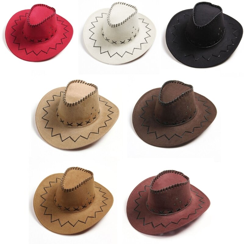 New Kids Western Cowboy Hat Curved Brim Outdoor Toddler Sun Hat Children Birthday Gifts Vacation Cap Party Cosplay Hat