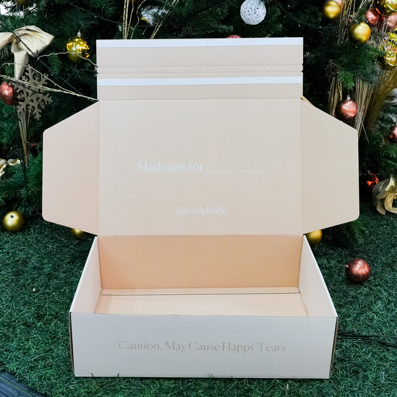 Caja de cartón corrugado con logotipo personalizado, embalaje de fabricante de China, envío de correo