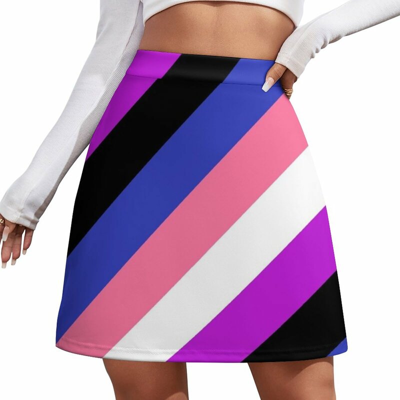 GenderProdプライドフラッグストライプミニスカート服女性用スカート