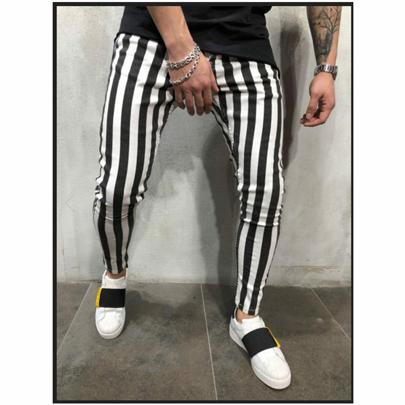 New Mens Black White Plaid Casual Pants 2021 Autumn Fashion Joggers Sweatpants Men Skinny Track Pants Man Trousers Ropa Hombre