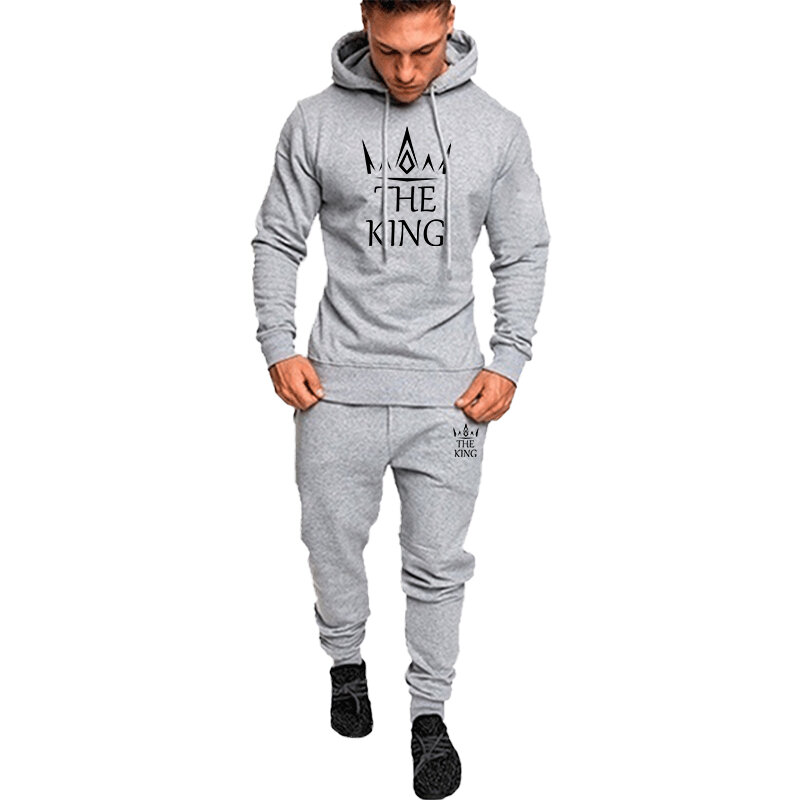 Men's camouflage pullover hoodie+pants two-piece printed casual men's sports set pullover sports set jogging set