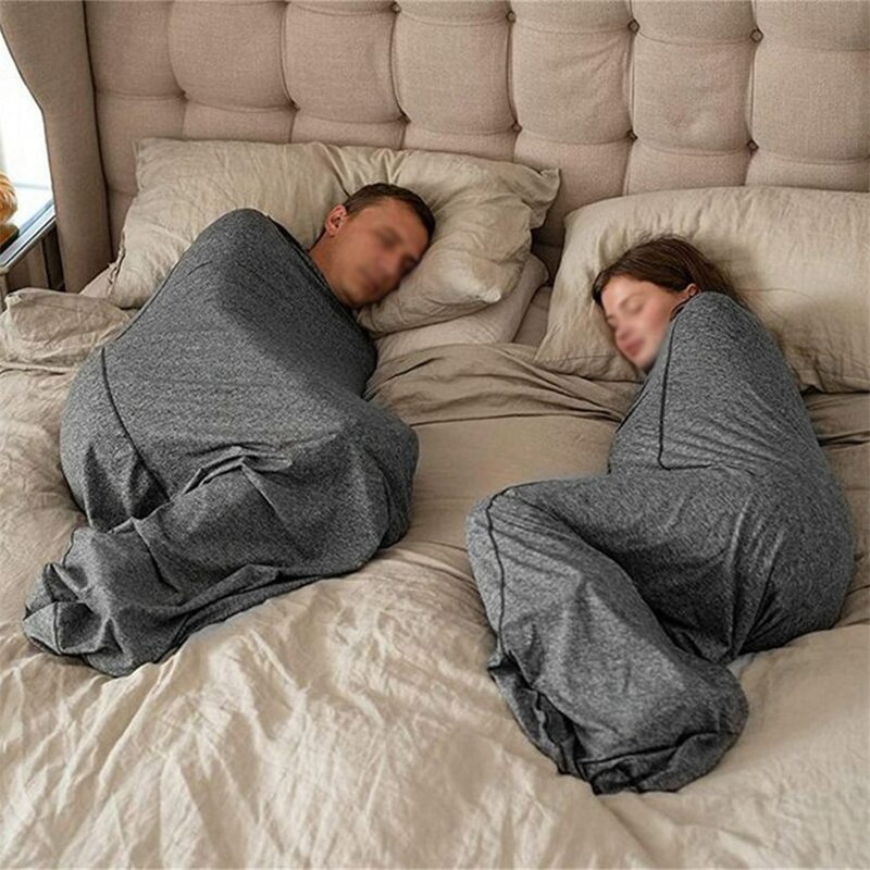 Cómodo saco de dormir portátil para adultos, manta de compresión para viajar, mantas ponderadas, bolsas de siesta, 185x50cm
