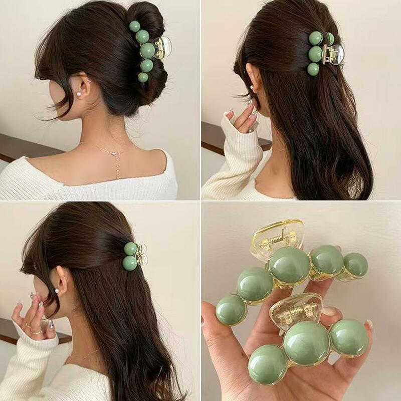 Coreano elegante grandi perle artiglio per capelli per le donne capelli posteriori tenere i capelli dentati artiglio Clip capelli dolci decorare accessori per capelli di moda