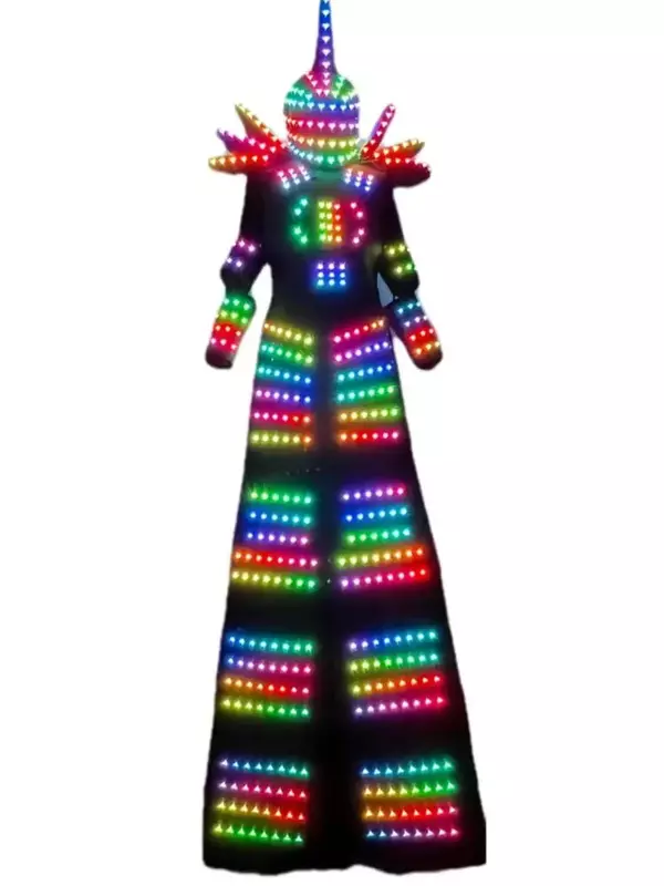 Costume de robot léger à LED imbibé avec casque, vêtements de marcheur explorez asses, veste Shoous, carnaval, spectacle sur scène, fête