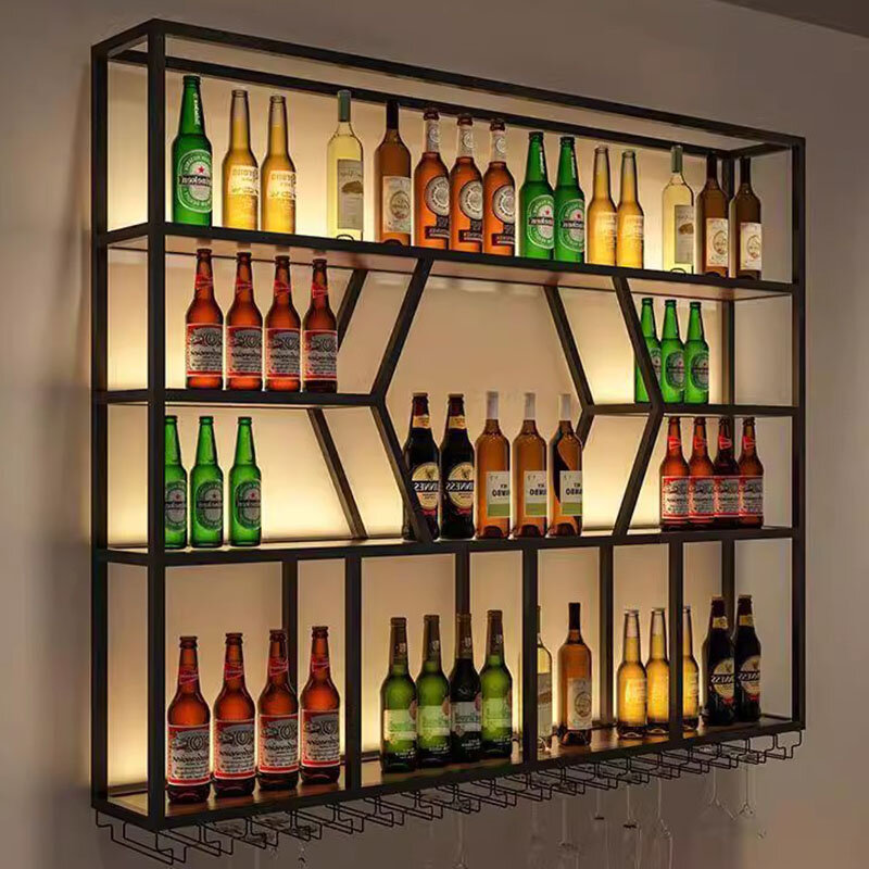 Living Room Whisky Wine Cabinets Buffet Cellar Unique Liquor Bar Cabinet Display Free Shipping Mueble Para Vino House Furniture