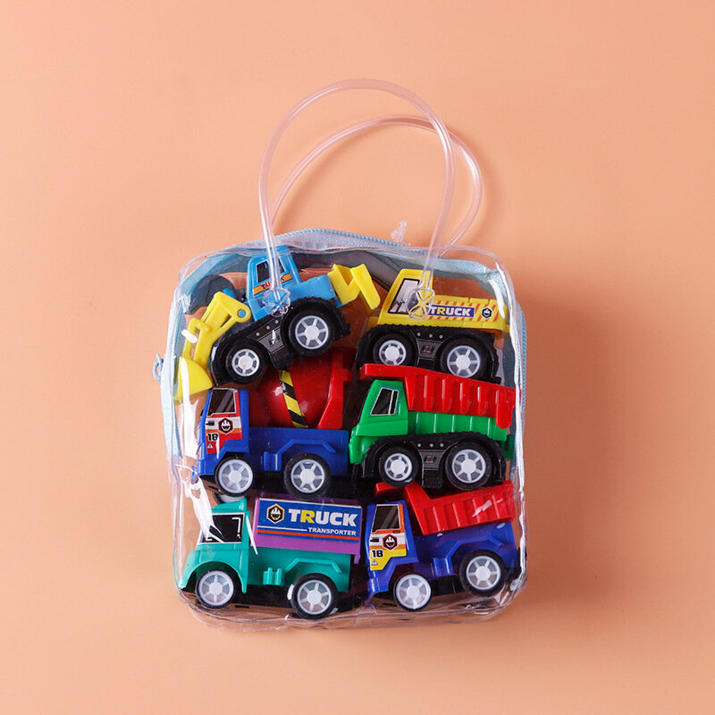 6 szt./1 zestaw dla dzieci w workach pojazd zabawka Mini symulacji bezwładności samochód wyścigowy Model samochodu inżynierskiego Prezent dla chłopca zabawna zabawka