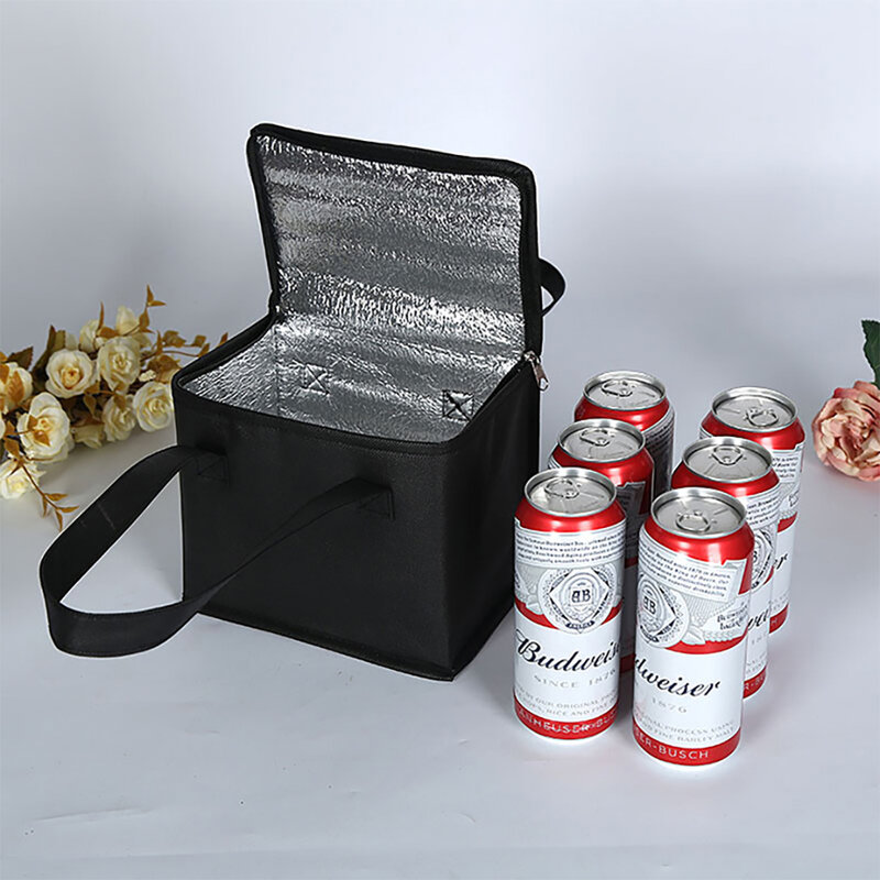 Tas pendingin makan siang portabel insulasi lipat pak es piknik tas makanan termal wadah minuman tas terisolasi tas pengiriman bir