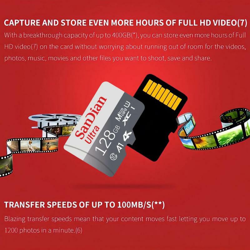 Cartão de Memória de Alta Velocidade com Adaptador, Original Classe 10, Micro TF, Cartões SD, Alta Capacidade, 128GB, 1TB, 2TB, Câmera, Telefone, Novo