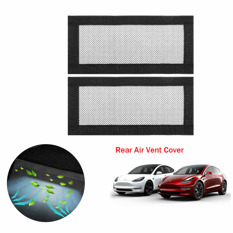 Universal Backseat Flow Grille Protection Fine Mesh Fabric Under Seat Air Conditioning Outlet Protector Fit for Model Y/3 Rear