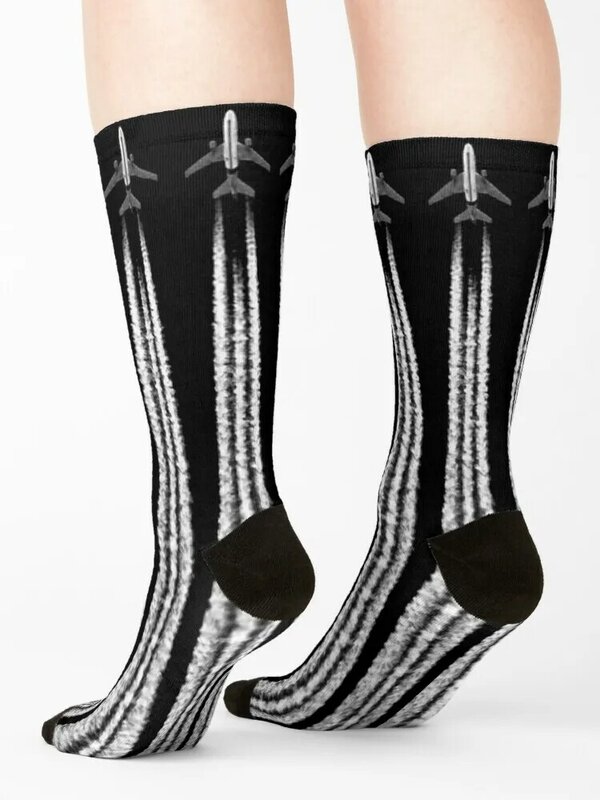 Нескользящие женские носки для путешествий с изображением самолета