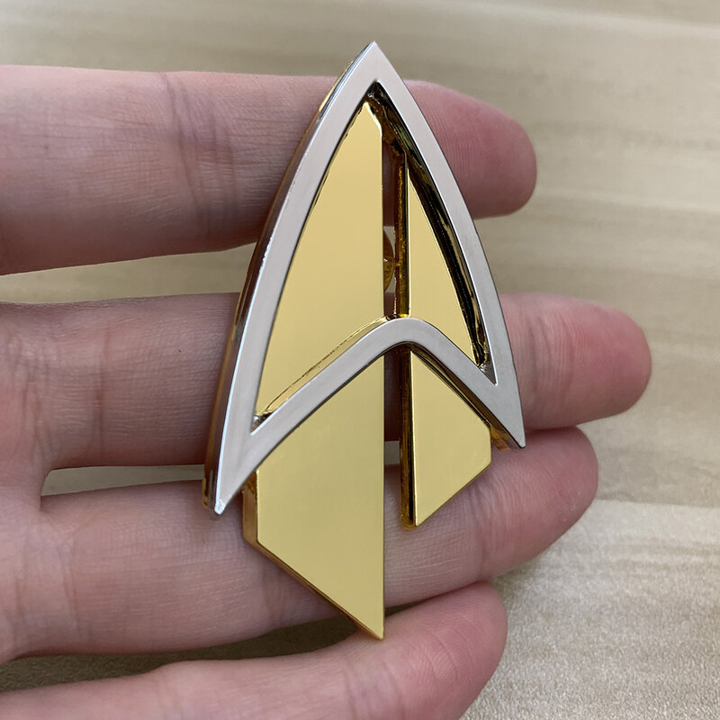 Значок адмирала цзярда Пикарда, Золотая брошь для коммуникатора следующего поколения, значок со звездами, аксессуары, металлический значок река