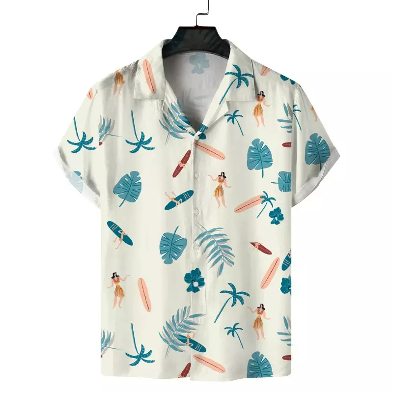 Herren hemd Revers Sommer kurz ärmel ige Hawaii personal isierte Muster 3D-Druck tägliche Freizeit arbeit Urlaub bequemes Design
