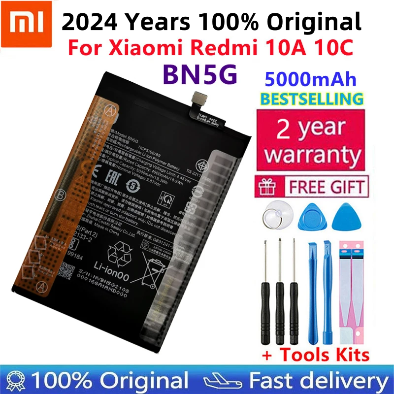 Xiaomi-batería BN5G Original de alta calidad, para Redmi 10C/10A, 10C/10A, 5000mAh