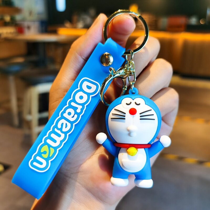 Anime Doraemon Bell Pingente Chaveiro, Boneca bonito, Tinker Figuras, Gato, Robô, Gato, Moda Bolsa Chaveiro, Festa de Halloween Presentes