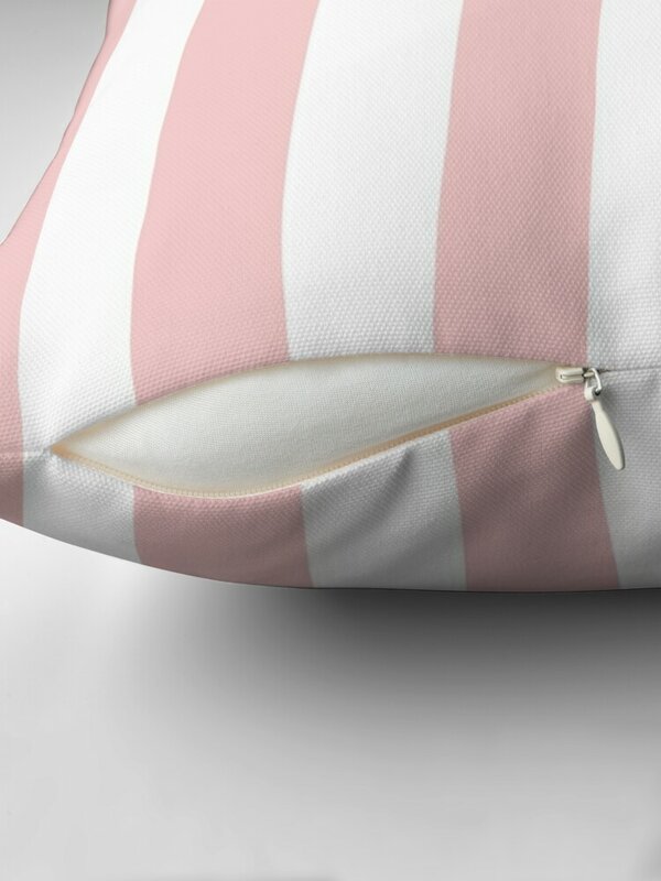 Bantal sofa duduk, sarung bantal duduk dengan garis merah muda pucat dan putih