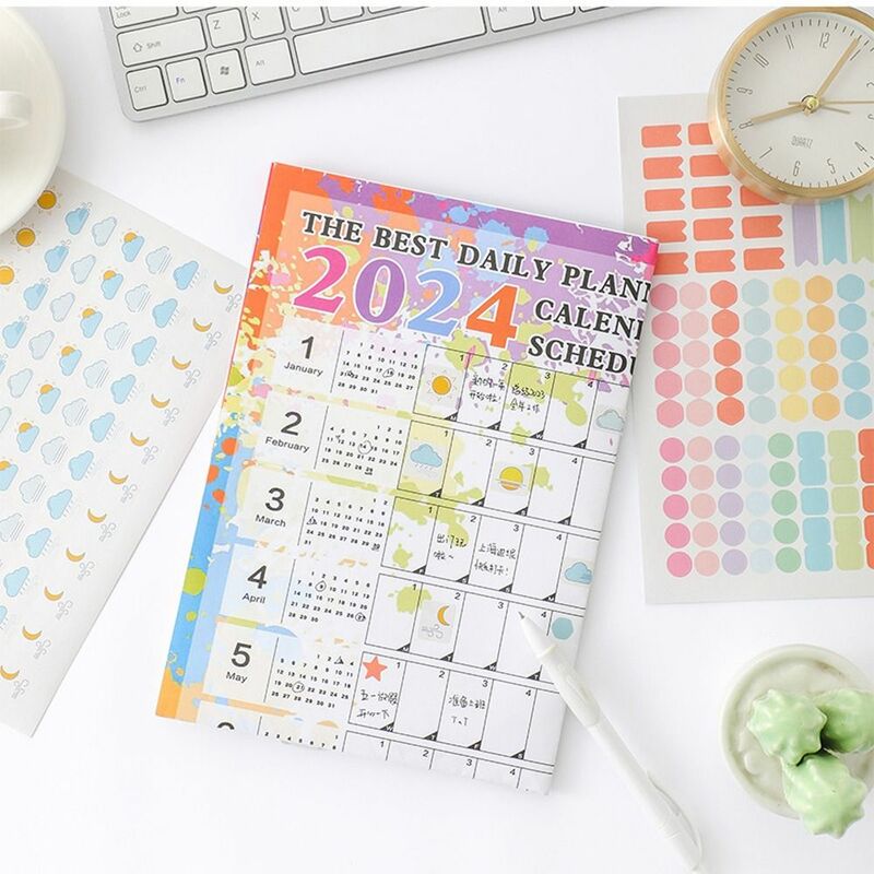 Годовой, еженедельный, годовой, настенный календарь 2024, планировщик, простой в использовании, лист, простота 2024, календарь, планировщик расписания