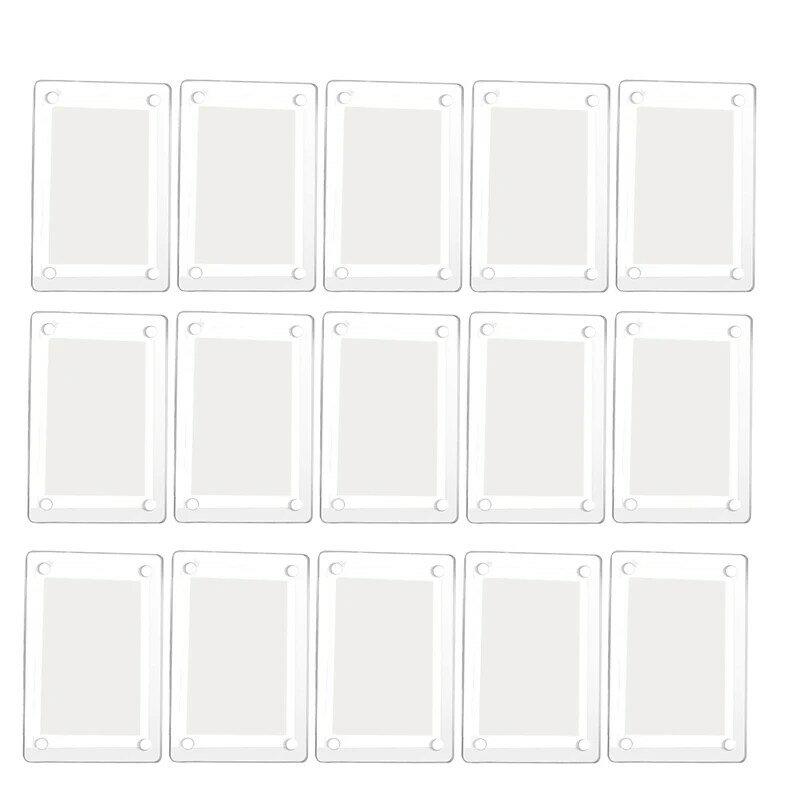 Mini dupla face Frigorífico Magnet Picture Frame, Frameless Frame Clear Display, 15 pcs