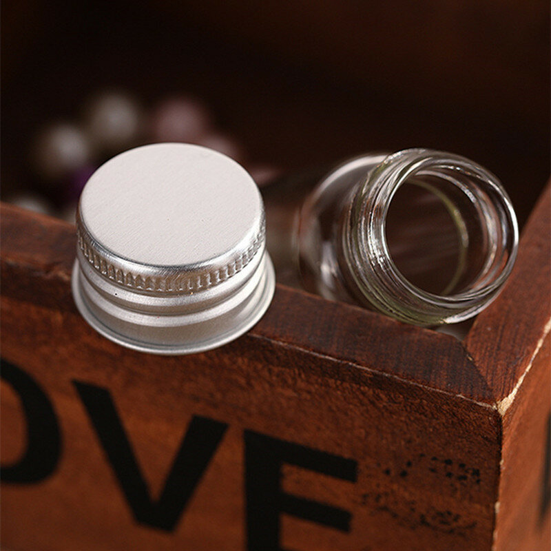 1PCS 5ML/10ML/15ML/20ML Cute Clear Glass Bottles with Cork Stopper Empty Spice Bottles Jars DIY Crafts Vials