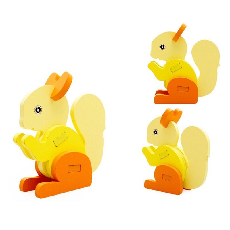Tortoise Penguin Yellow Duck Cartoon Lion Kids Building Block Baby Wooden Puzzle Toy 3D Puzzle Toys Animals Puzzle Board