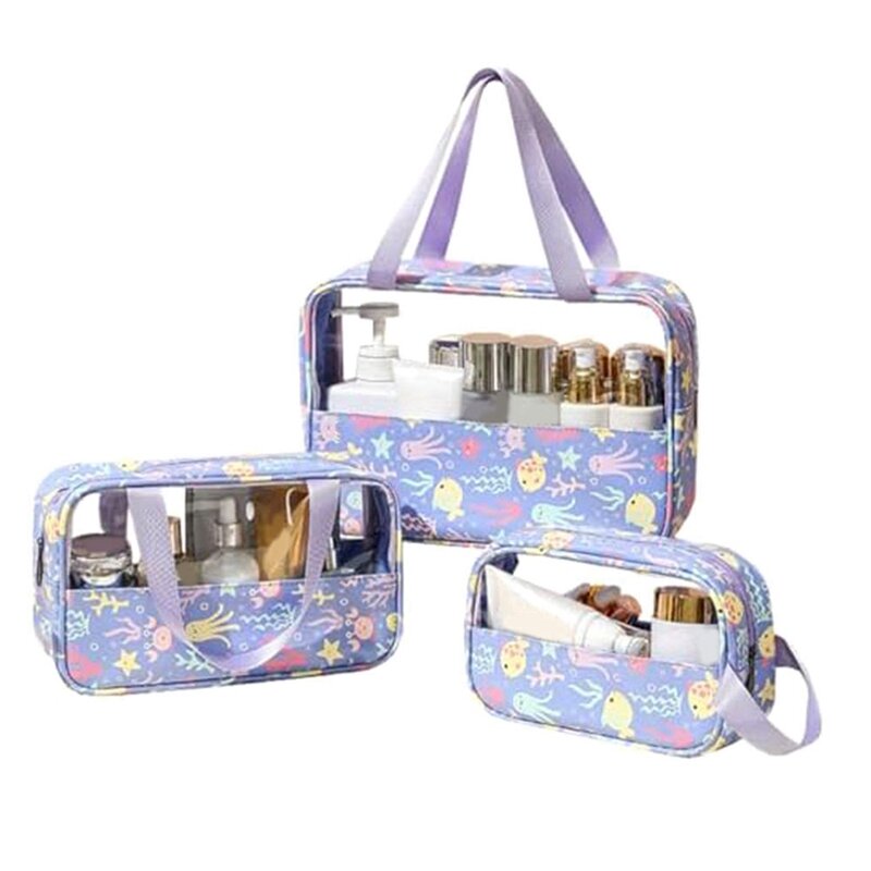 Travel Toiletry Bag, Clear Toiletry Bag Set, 3 Pcs Toiletry Bag For Skincare Products, Portable Wash Bag Shower Bag Easy Install