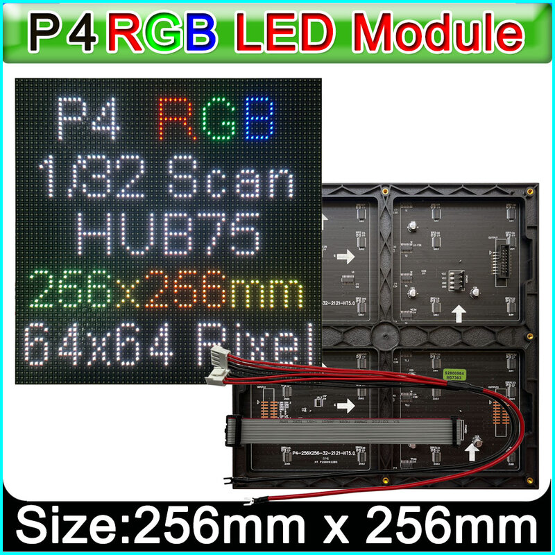 P4 Indoor LED Displays Module 64x64 Pixel,LED video wall Full Color RGB P4 LED Screen Panels,LED Matrix 256mm*256mm