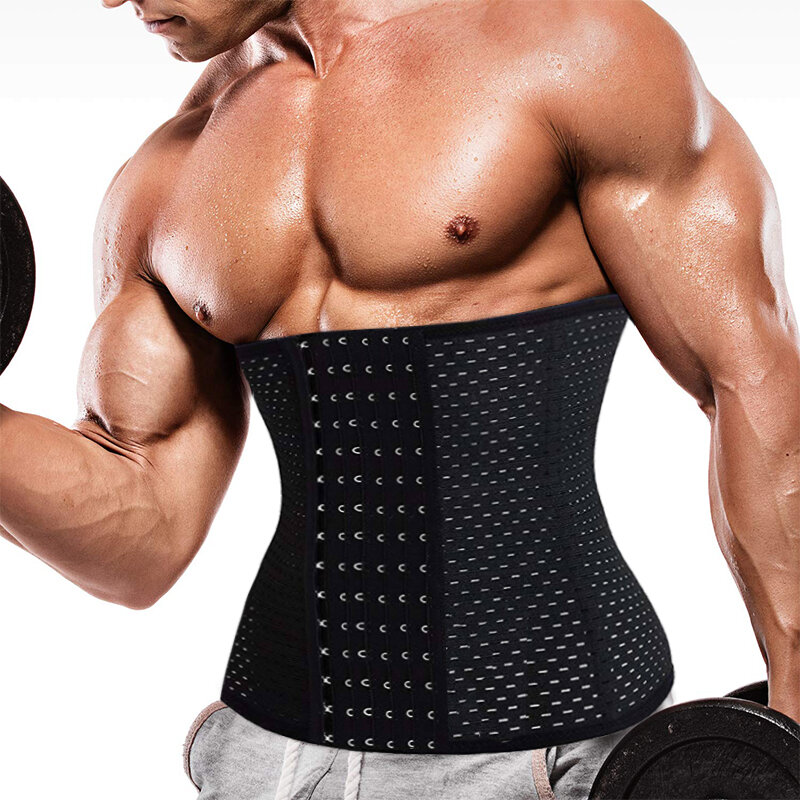 Homens emagrecimento shaper corpo estendido cintura trainer trimmer cinto espartilho para abdômen barriga controle de compressão fitness cinto