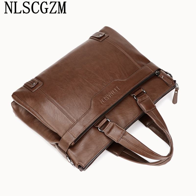 Briefcases Leather Laptop Bag Luxury Brand Office Bags for Men Side Bag for Men Handbag for Men Laptop Handbag сумка для ноубука