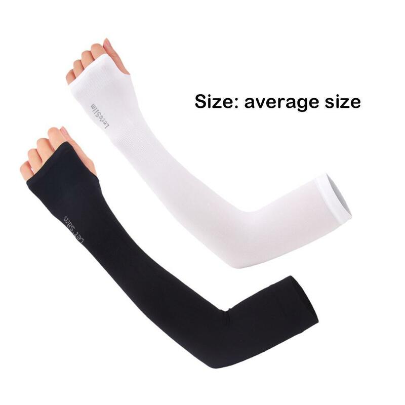 1 Pair Unisex Summer Ice Silk Cooling Arm Sleeves Cover Outdoor Sports Running Fishing Cycling Driving UV Sun Protection Gloves