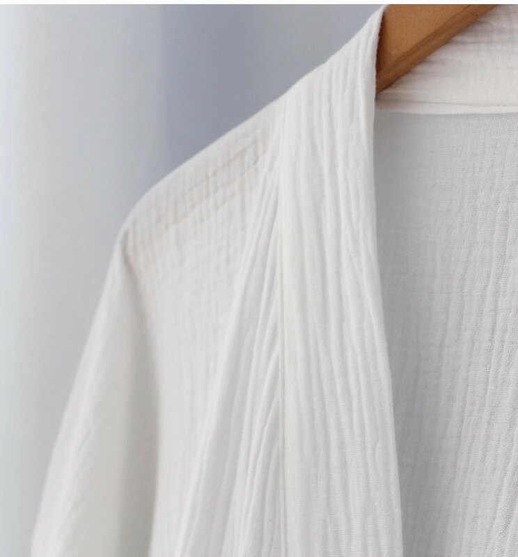 Hanbok blanc pur de style chinois, robe de pyjama Homewear, vêtements zen, coton de style ancien, longueur supplémentaire de 135cm