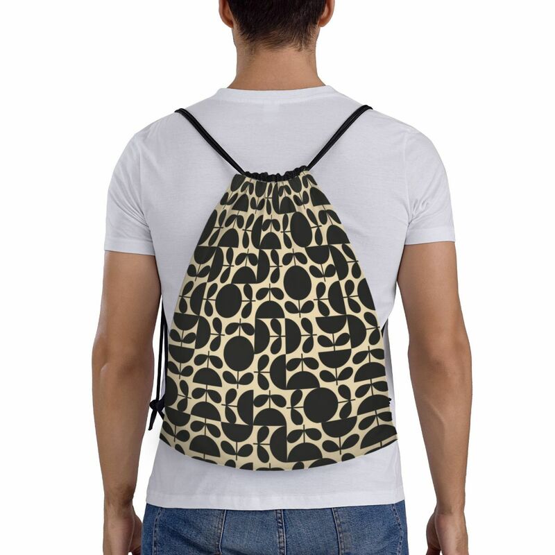 Orla Kiely Prints Jigsaw Stem Jet Drawstring Backpack Women Men Gym Sport Sackpack Portable Shopping Bag Sack