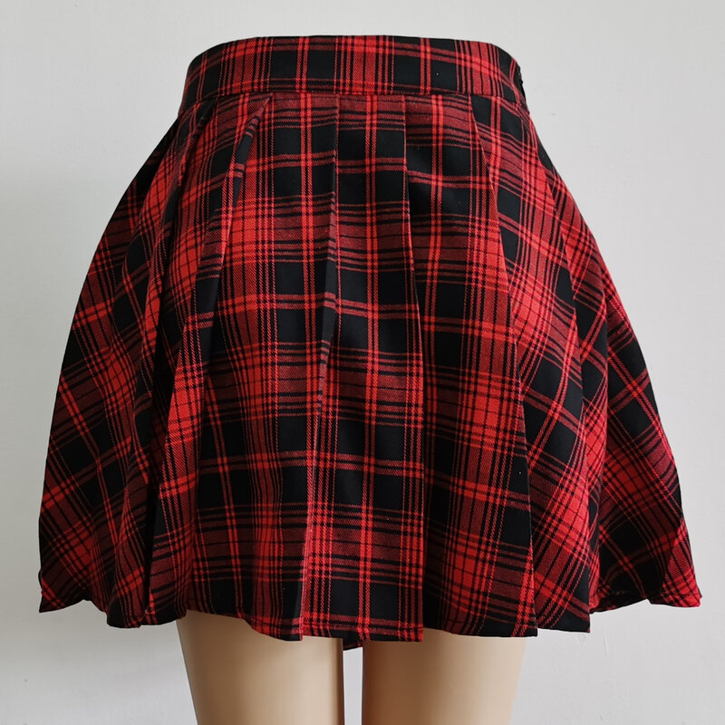 Minifalda plisada Harajuku para mujer, falda de patinadora asimétrica de cintura alta, ropa de club de Hip Hop, falda gótica harajuku Punk