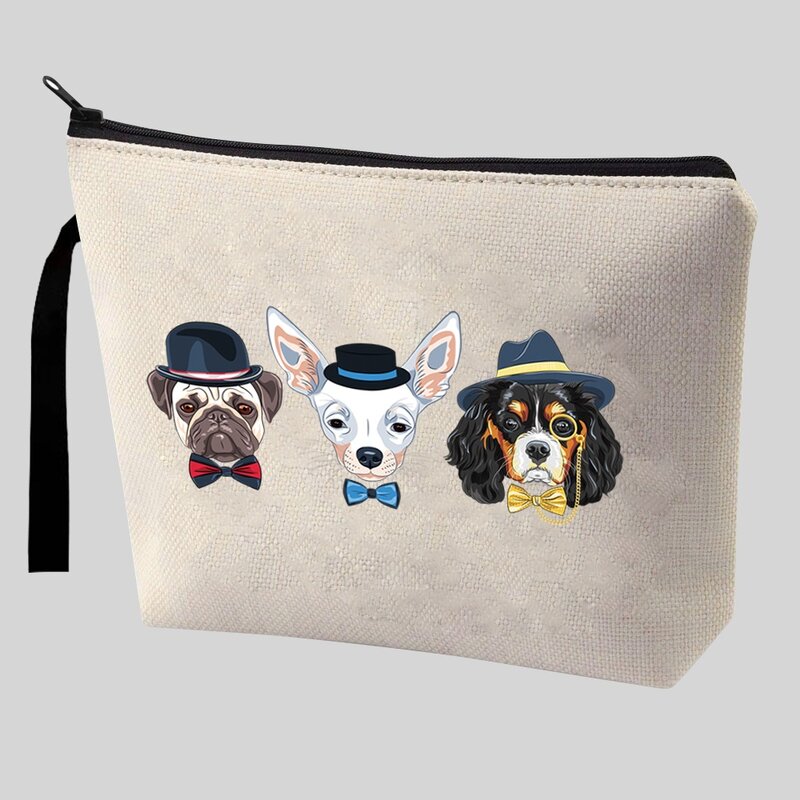 Strap Cosmetic Bag Dog Pattern Women Make Up Bag Travel Portable Organizer for Cosmetic Toiletry Bag Beauty Toiletries Organizer