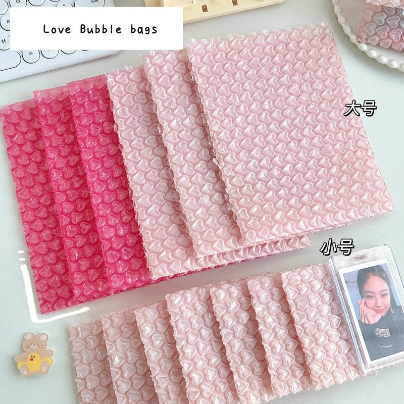 Sharkbang-bolsas de burbujas de corazón INS para niñas, embalaje de papelería, sobre de correo, envío de mensajería, rosa, 10 unids/lote por paquete