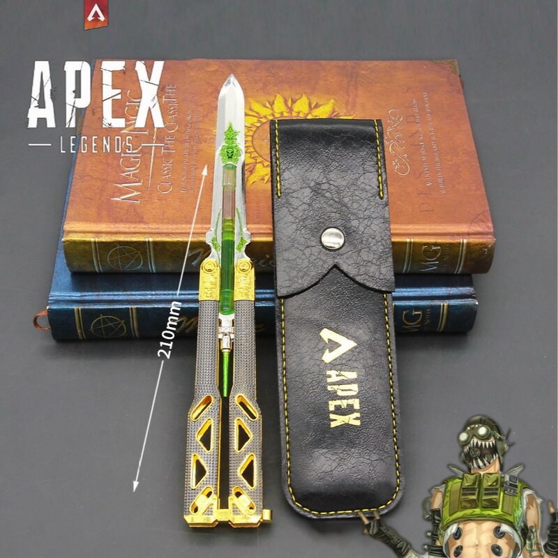 Apex Legends cuchillo de mariposa de Heirloom Octane, modelo de arma de juego Katana, abridor de Leeter, inyector de Stim líquido